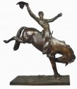 Maurice Guiraud Rivière & Etling Paris Bronze Cowboy at the Rodeo Art Deco Statue