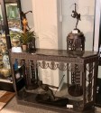 Art Deco Grand Iron and Marble Console, style of Edgar Brandt