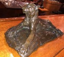 Classic Bronze Lion Statue by Josue Dupon Belgian Sculptor Art Deco