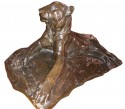 Classic Bronze Lion Statue by Josue Dupon Belgian Sculptor Art Deco