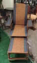 Art Deco Woven Wicker Chaise Longue