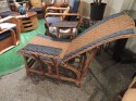 Art Deco Woven Wicker Chaise Longue