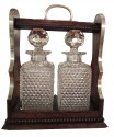 Crystal Tantalus in Locked  Wooden Case
