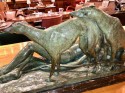 Ary Bitter Reclining Diana with 2 Greyhounds Bronze Art Deco Sculpture