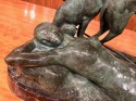 Ary Bitter Reclining Diana with 2 Greyhounds Bronze Art Deco Sculpture