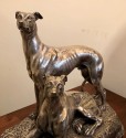 Art Deco Greyhound Dogs Bronze Sculpture by S. Bizard