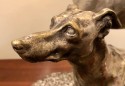 Art Deco Greyhound Dogs Bronze Sculpture by S. Bizard