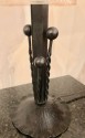 French Art Deco Table Lamp Fer Forge Modernist Glass
