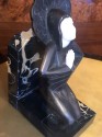 Roland Paris Bronze Ivoroid Praying Bookends Art Deco Iron Marble