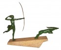 Art Deco Diana Huntress and Leaping Gazelle by Le Verrier