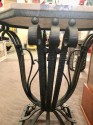 Art Deco Iron Table With Two-Tone Marble Inlay Top Custom