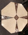 Art Deco Iron Table With Two-Tone Marble Inlay Top Custom