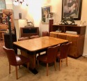 Art Deco Dining Room Wood Table with Matching Buffet