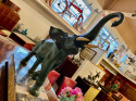 Art Deco Elephant Sculpture on Marble Styled Base