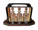 Art Deco Tantalus Decanter Set in Crystal, Wood and Chrome