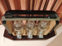 Art Deco Tantalus Decanter Set in Crystal, Wood and Chrome