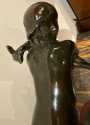 Ary Bitter Bronze Art Deco Sculpture Woman Running with Lambs