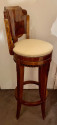 Custom Art Deco Swivel Wood Bar Stool Exotic Woods