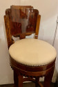 Custom Art Deco Swivel Wood Bar Stool Exotic Woods