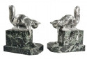 Art Deco Bookends Sculpture of Cats by H. Moreau