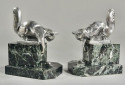 Art Deco Bookends Sculpture of Cats by H. Moreau