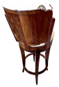 Custom Art Deco Swivel Wood Bar Stool Exotic Woods