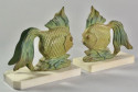 Art Deco Fish Bookends Sculptures