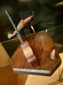 Pre-War Art Deco Wooden Airplane Stand with Picture Frame