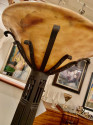 Custom style French Art Deco Floor lamps Iron & Alabaster Torchieres