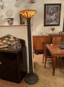 Custom style French Art Deco Floor lamps Iron & Alabaster Torchieres