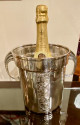 Art Deco Champagne Bucket Silver Plate with Embossed Details