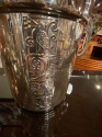 Art Deco Champagne Bucket Silver Plate with Embossed Details