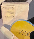 BELA DE KRISTO Art Deco Cubist Oil on Canvas Man Playing Guitar