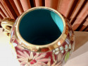 Boch Frères Art Deco Ceramic Vase with Floral Design