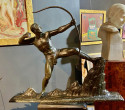 Lucien Gibert Bronze Statue 'The Archer' French Art Deco Sculpture