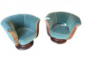 Custom French Style Art Deco Swivel Chairs Mohair