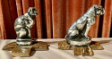 Max Le Verrier Bookends Statues of Dog and Cat French Art Deco
