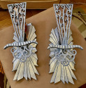 Art Deco Sconces  Original Zig Zag Design Two Matching Pairs