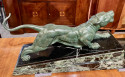 Chiparus 'The Hunter' Large Art Deco Sculpture with Panther 1930