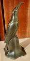 Art Deco Bronze Blue Bird Bell Sculpture by Edouard Marcel Sandoz, French