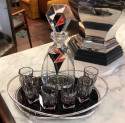 Art Deco Decanter, Six Glasses and Tray by Karl Palda
