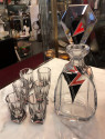 Art Deco Decanter, Six Glasses and Tray by Karl Palda