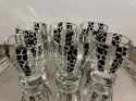Czech Cocktail Shaker, Glasses and Tray in Black Leopard Pattern