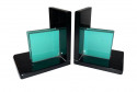 Art Deco Bookends in Black and Green Vitrolite