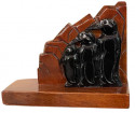 Art Deco Wooden Penguin Bookends