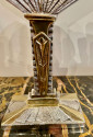 Art Deco Bronze Pair of Candlesticks Silver and Gold