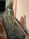Art Deco Bronze Draped Reclining Woman by Chiparus Darcles