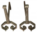 French Art Deco Iron Steel Andirons High Quality Pair