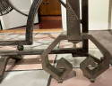 French Art Deco Iron Steel Andirons High Quality Pair