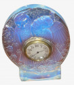 Lalique Art Deco Opalescent Glass Clock with Love Birds